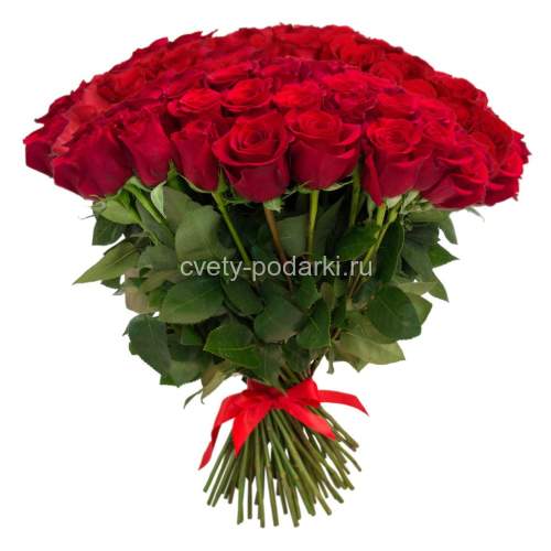 Букет цветов 101 красная роза  
