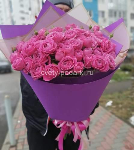 Букет пионовидных роз «Мисти Баблс» L
